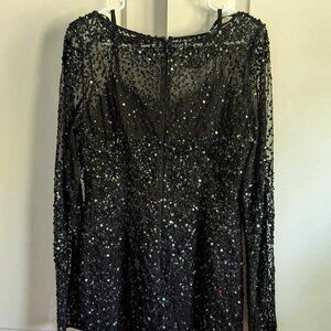 Adrianna Papell Black Sequin Cocktail Dress